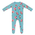 Kyte Baby Zippered Footie in Hibiscus