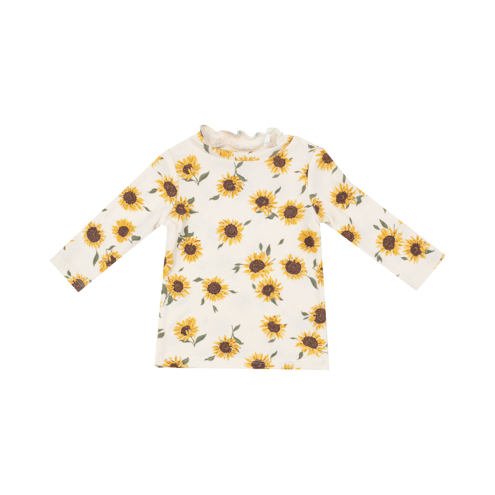 Angel Dear L/S Mock Turtle Neck | Ribbed Baby Sunflowers