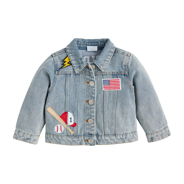 Mud Pie Patch Toddler Denim Jacket main image 0