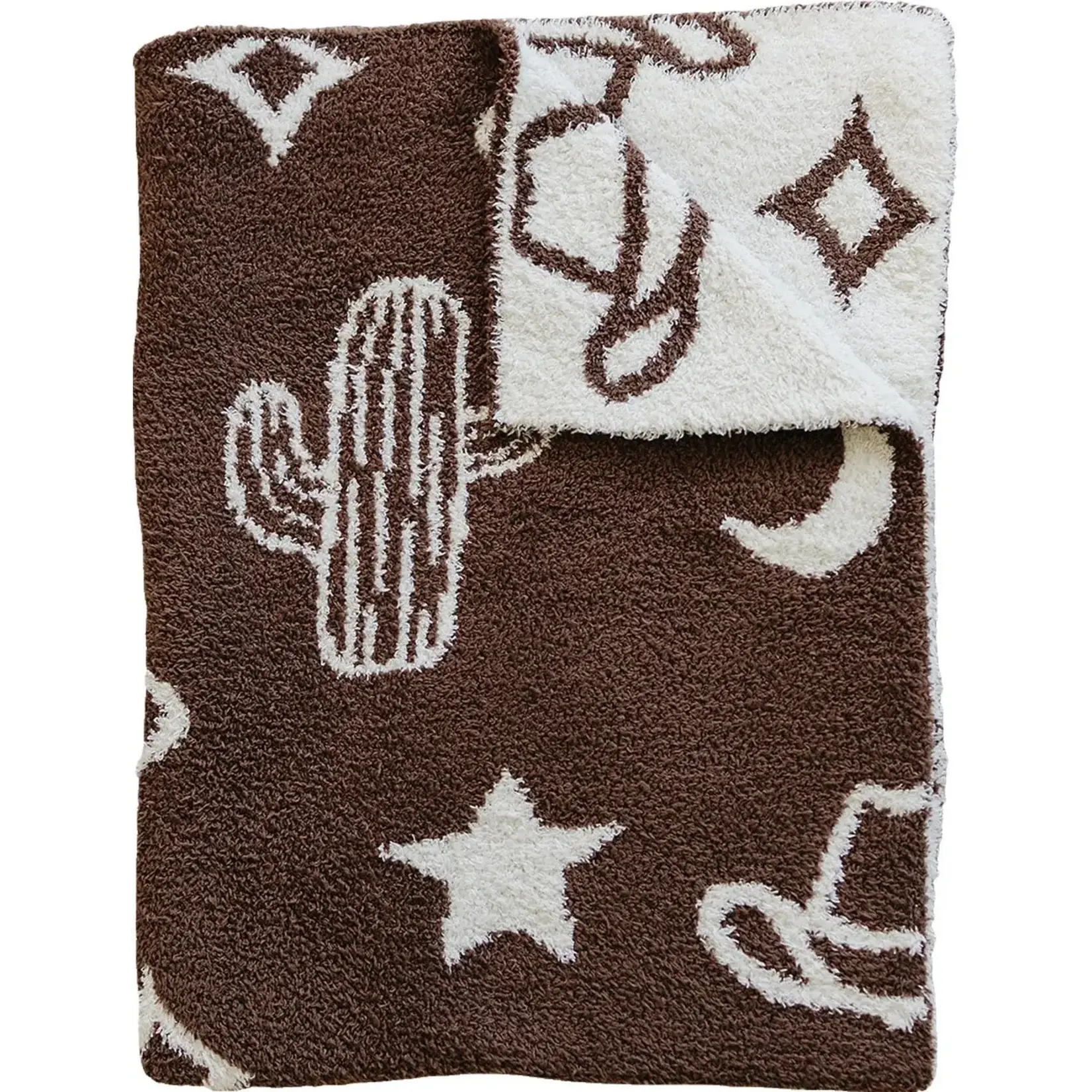 Mebie Baby Plush Blanket - Western Lovey 15x20
