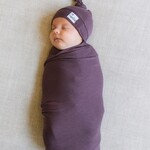 Copper Pearl Top Knot Hat 0-4M - Plum
