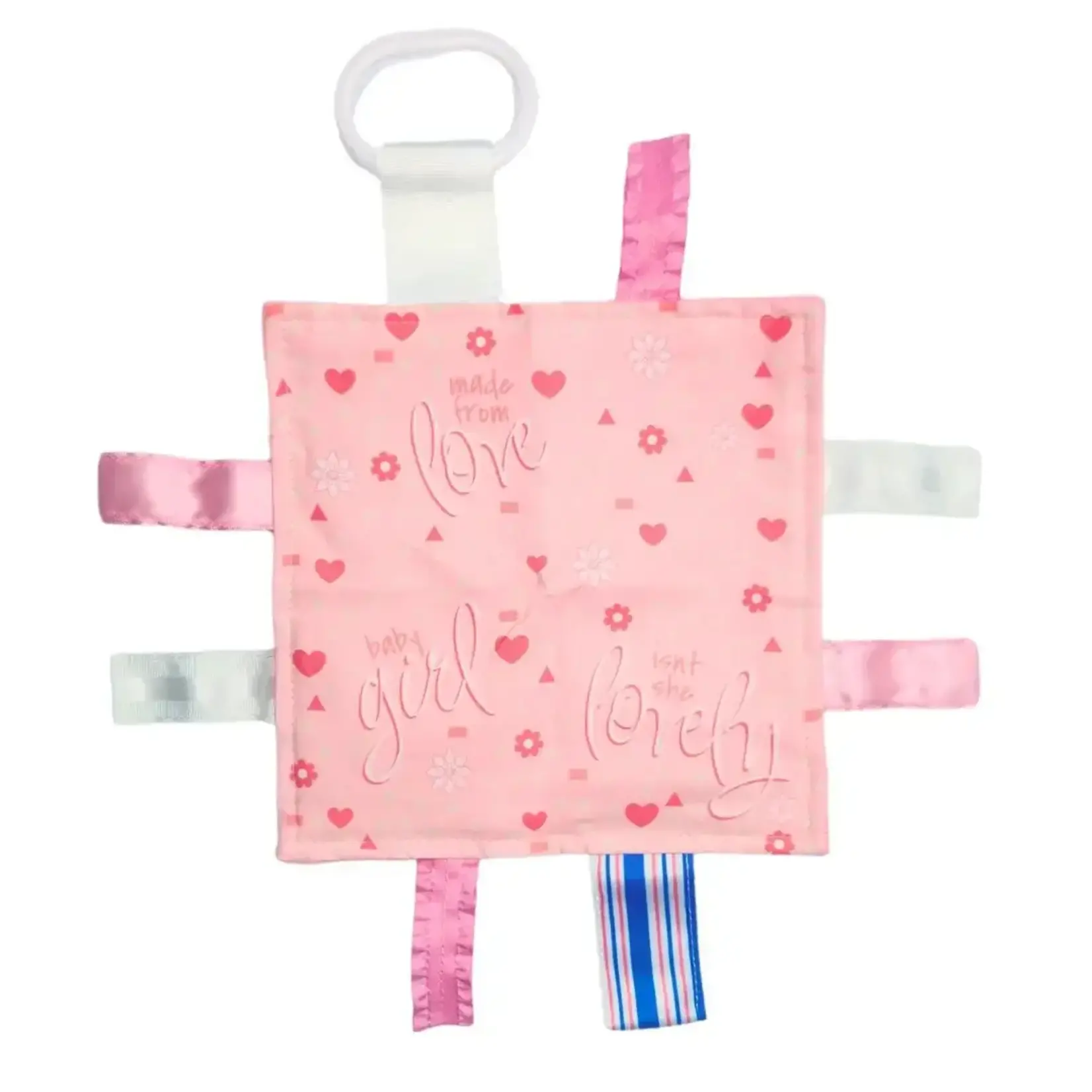 Baby Jack and Co. Baby Girl Newborn Hospital Blanket Blue Pink Tag Lovey Toy |