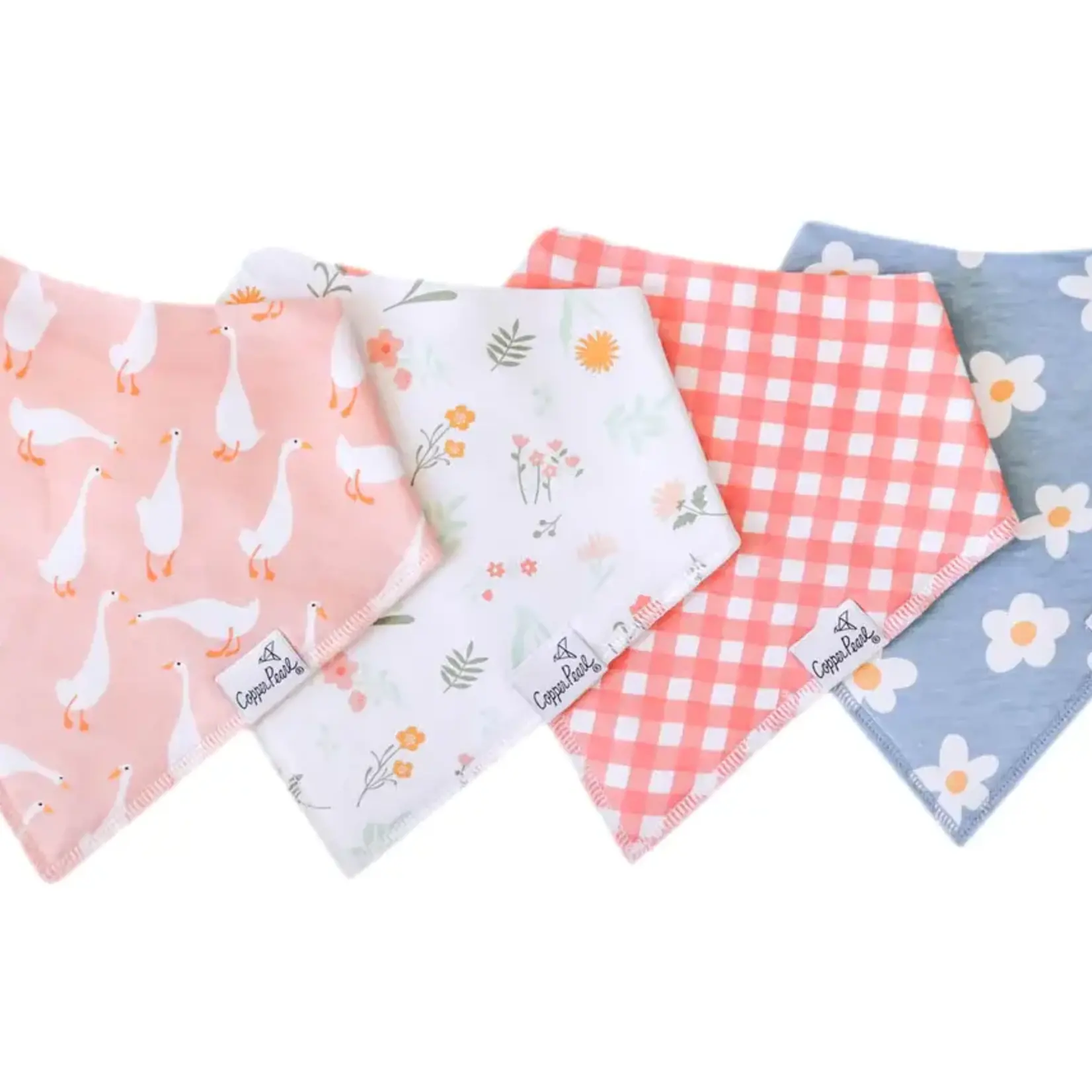 Copper Pearl Baby Bandana Bibs - Goosie Set - 4 pack