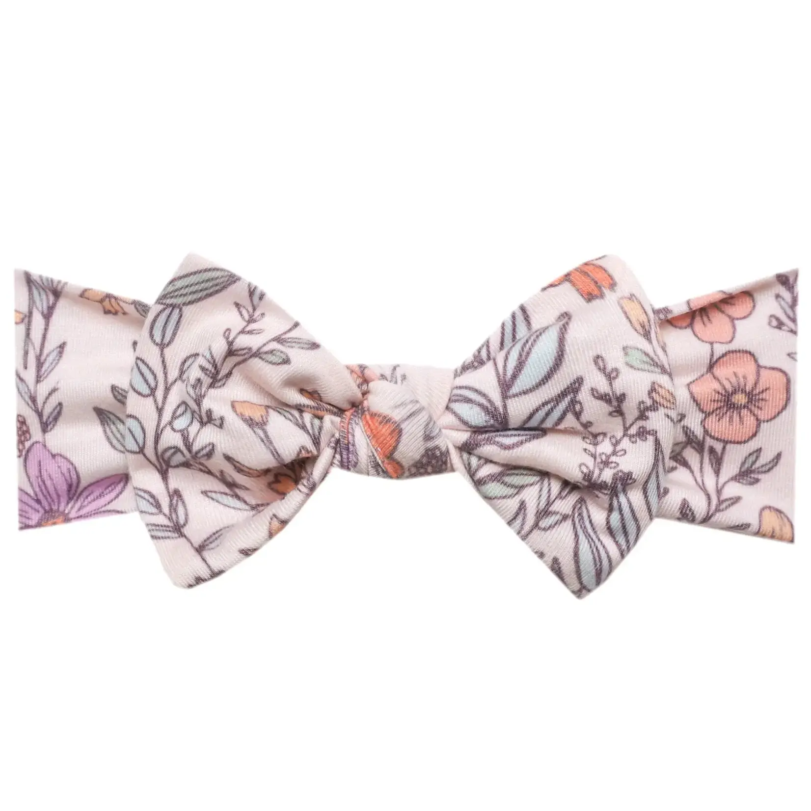 Copper Pearl Knit Headband Bow - Flora