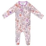 Copper Pearl Zipper Footie - Flora