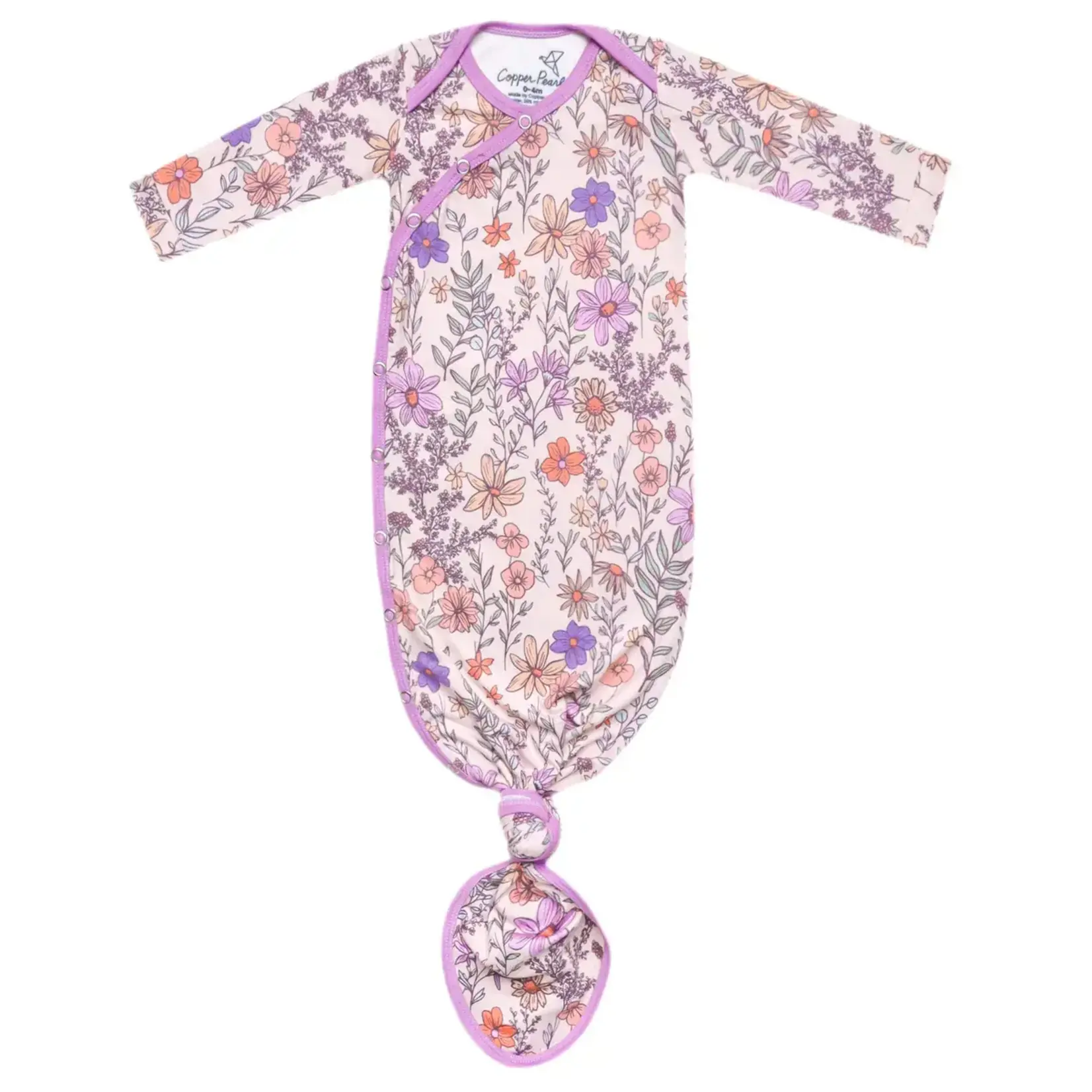 Copper Pearl Newborn Knotted Gown - Flora