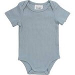 Mebie Baby Bodysuit | Dusty Blue Ribbed