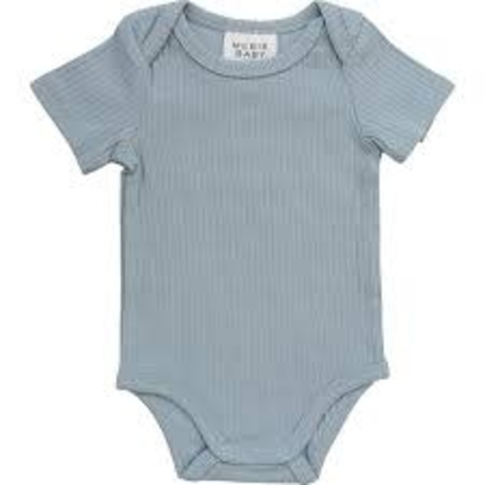 Mebie Baby Bodysuit | Dusty Blue Ribbed