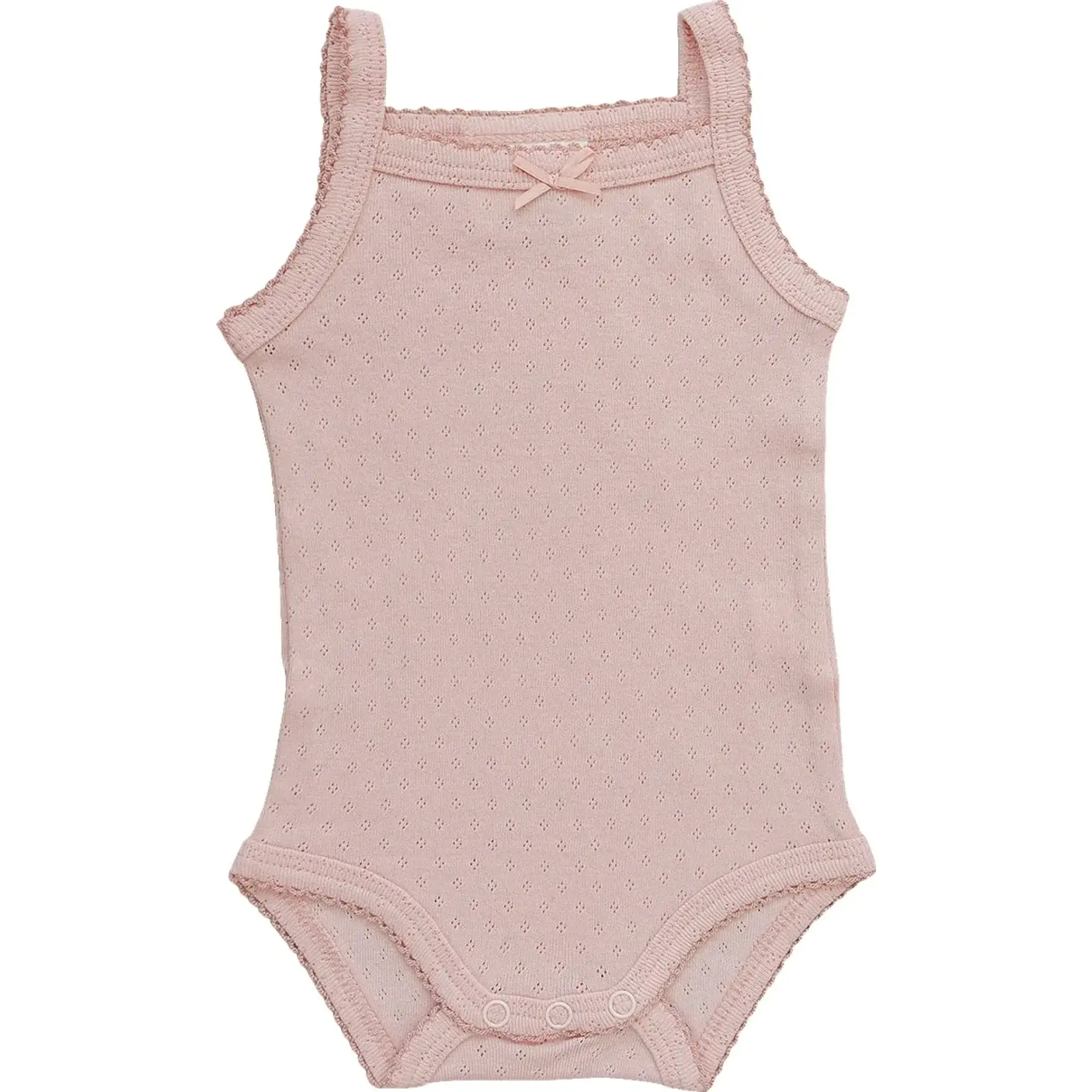 Mebie Baby Bodysuit | Pink Pointelle Tank