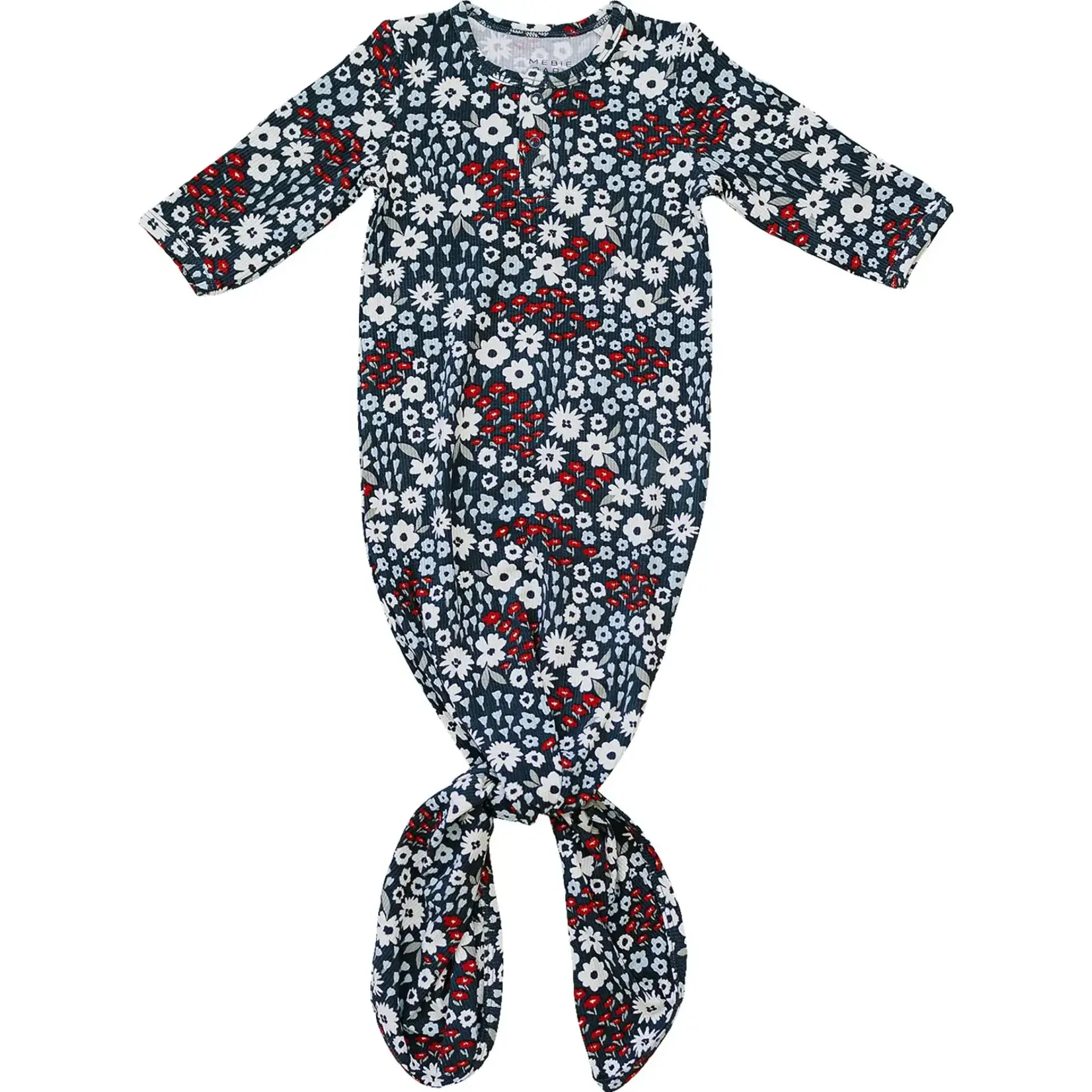 Mebie Baby Knot Gown - Americana Floral Bamboo
