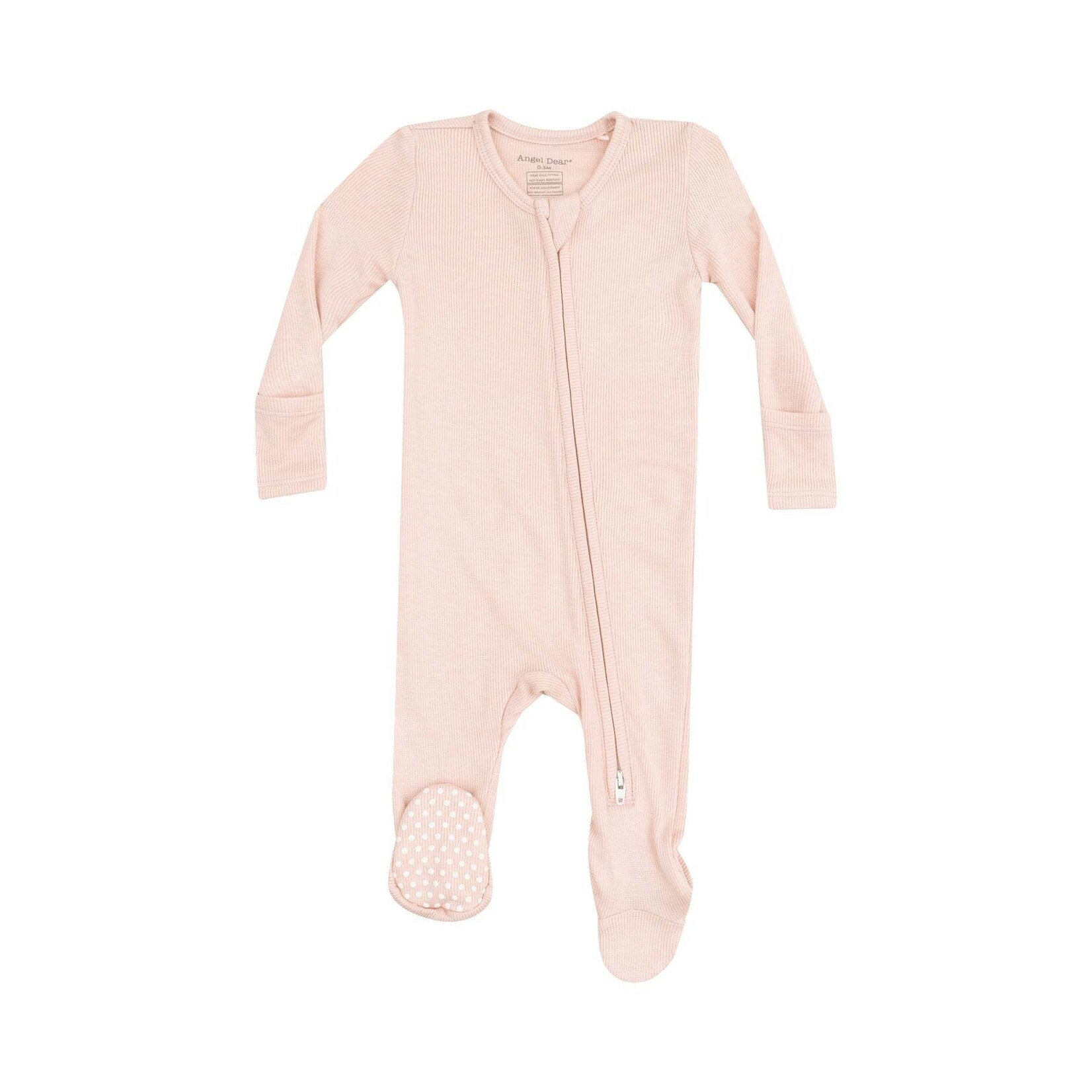 Angel Dear 2 Way Zipper Footie | Ribbed Rose Smoke