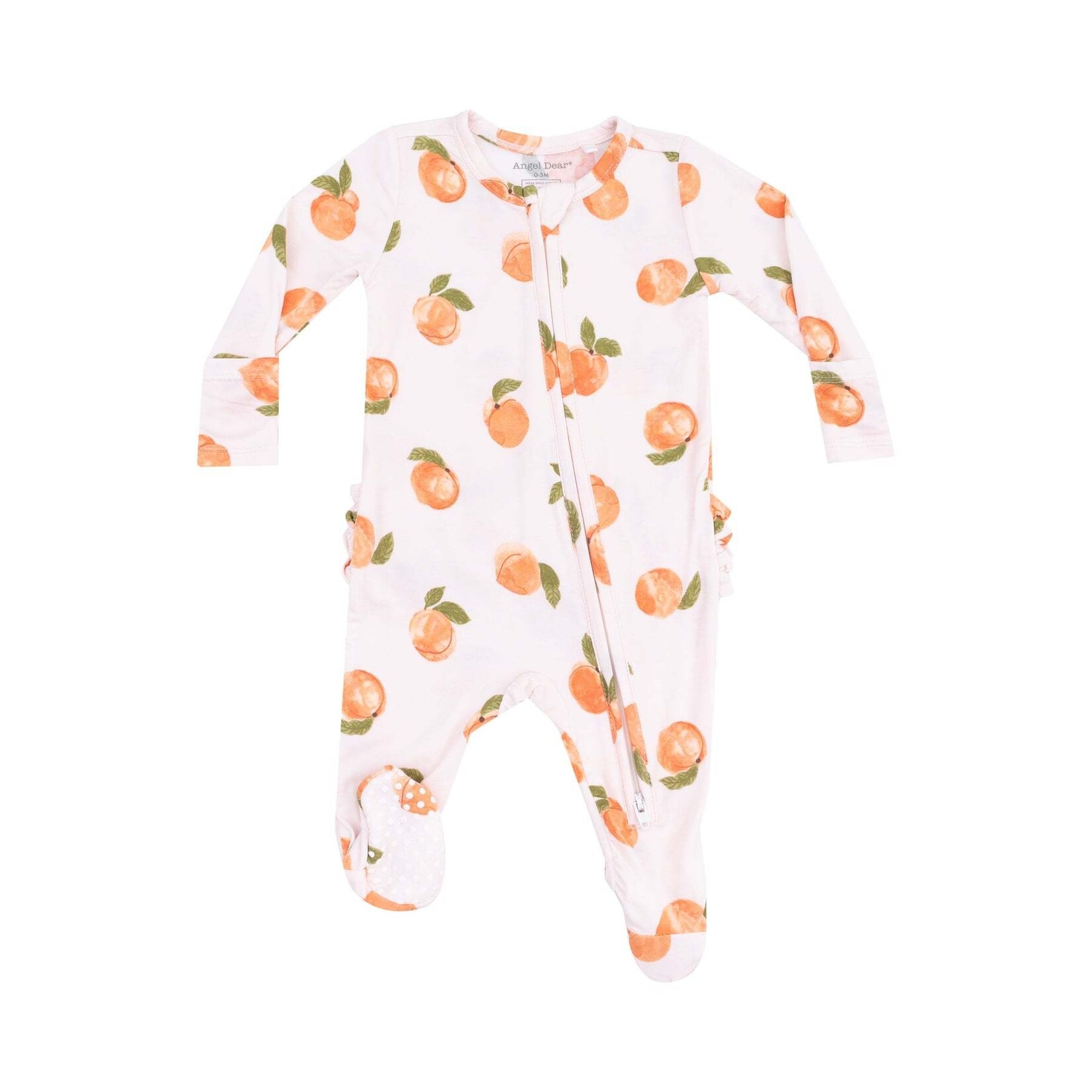 Angel Dear Zipper Ruffle Footie | Watercolor Peaches Newborn