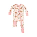 Angel Dear Zipper Romper | Western Horses Pink