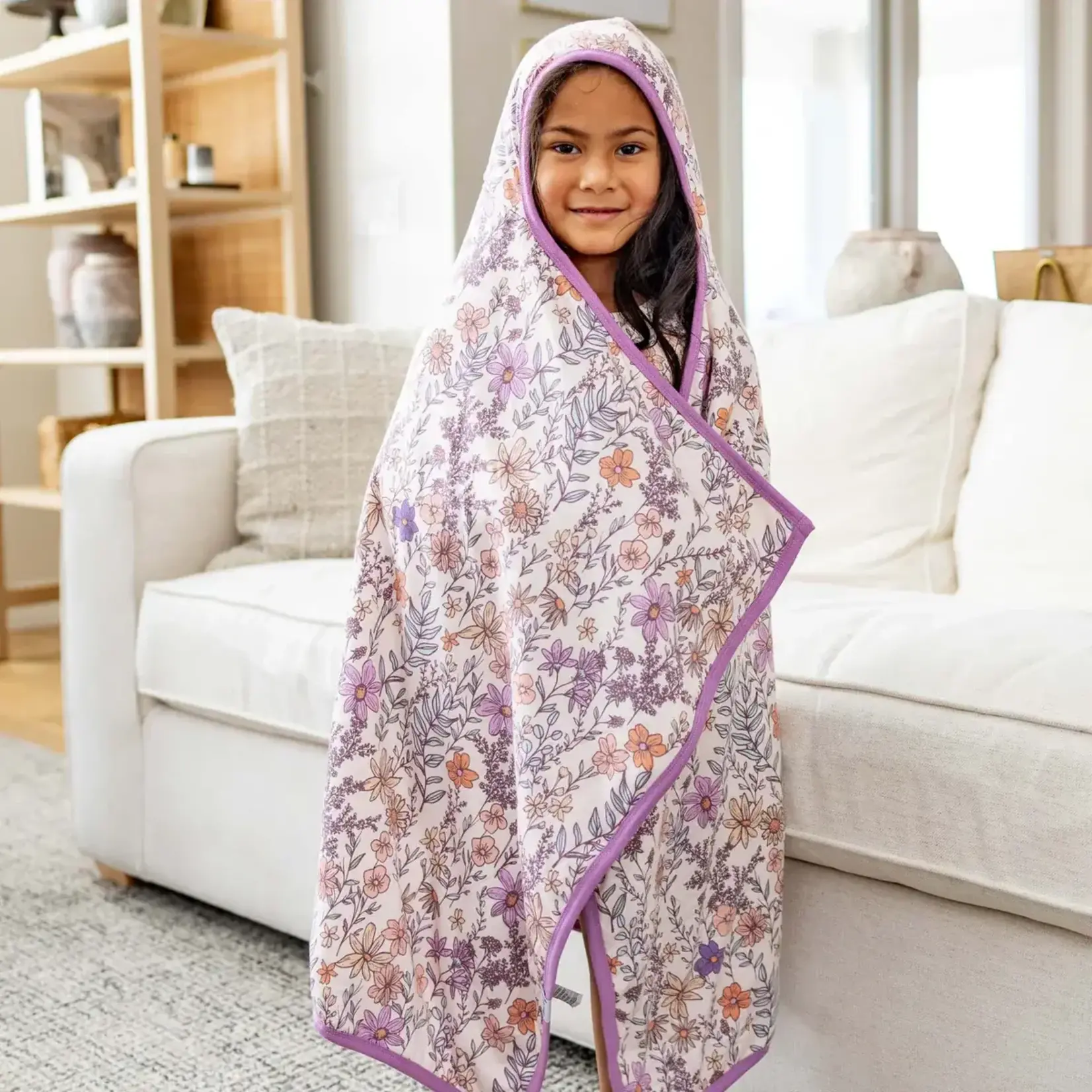 Copper Pearl Premium Big Kid Hooded Towel - Flora
