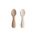 Mushie & Co Silicone Toddler Starter Spoons 2-Pack (Natural/Shifting Sand)