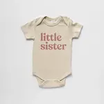 Gladfolk Little Sister Bodysuit SS | Cream w. Mauve Ink