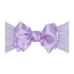 Baby Bling Bows Nylon Headband with Satin Bow - Light Orchid