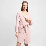 Fashion City Solid Color Soft Hooded Adult Robe W Pocket - Pink