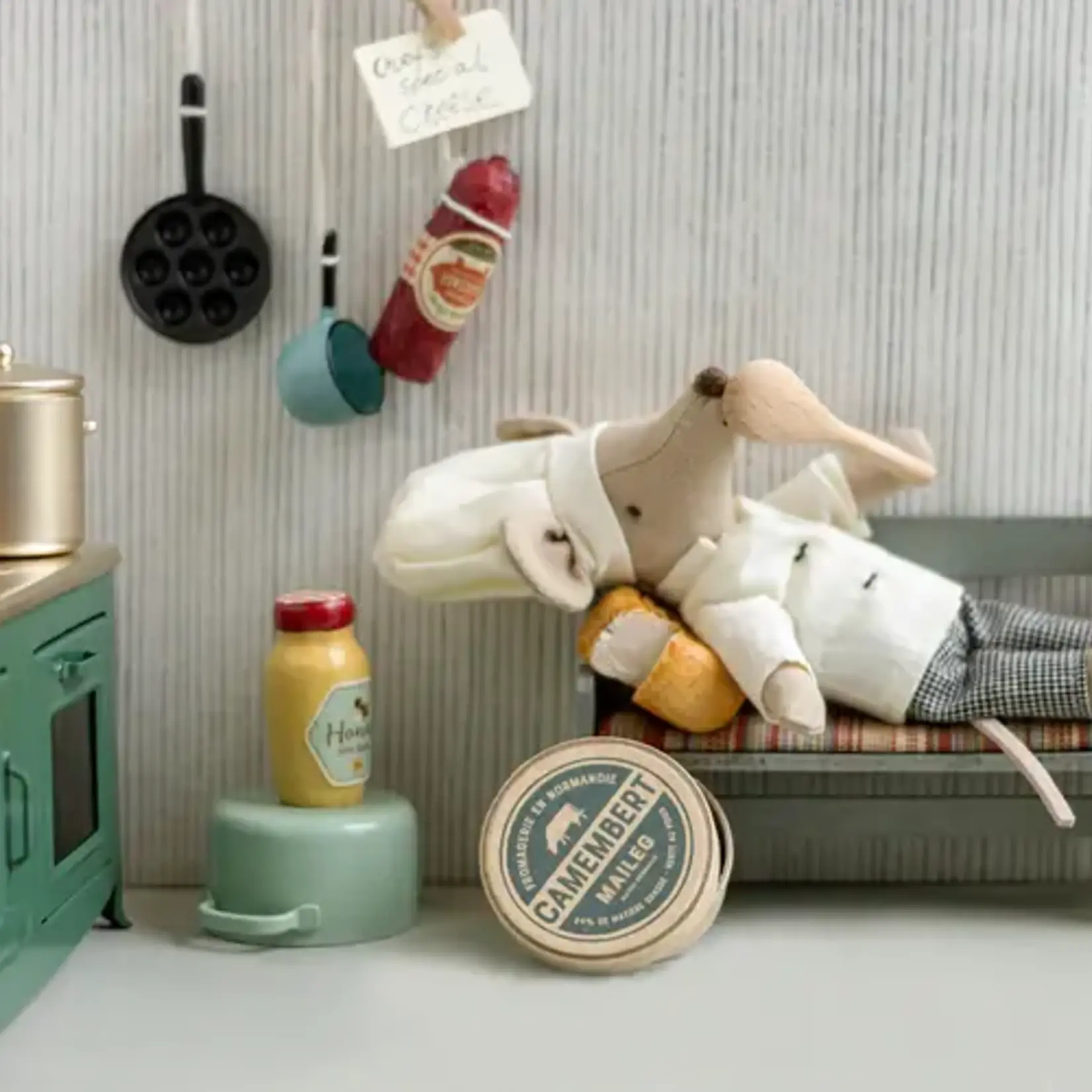 Maileg Chef Mouse w. Soup Pot and Spoon
