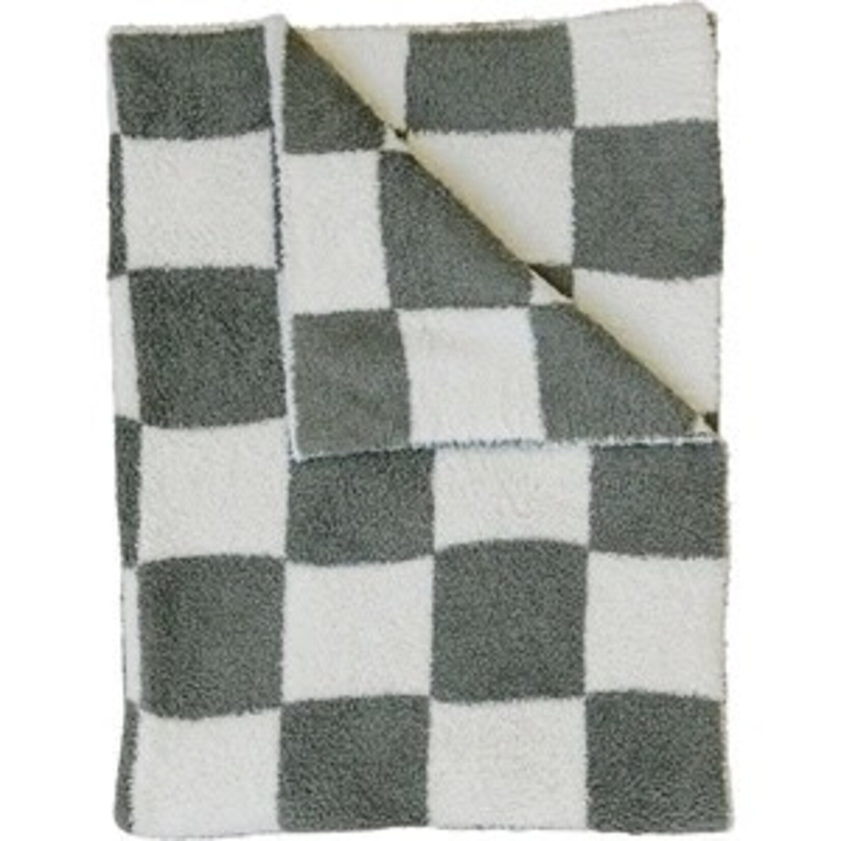Mebie Baby Plush Lovey Blanket - Green Checkered