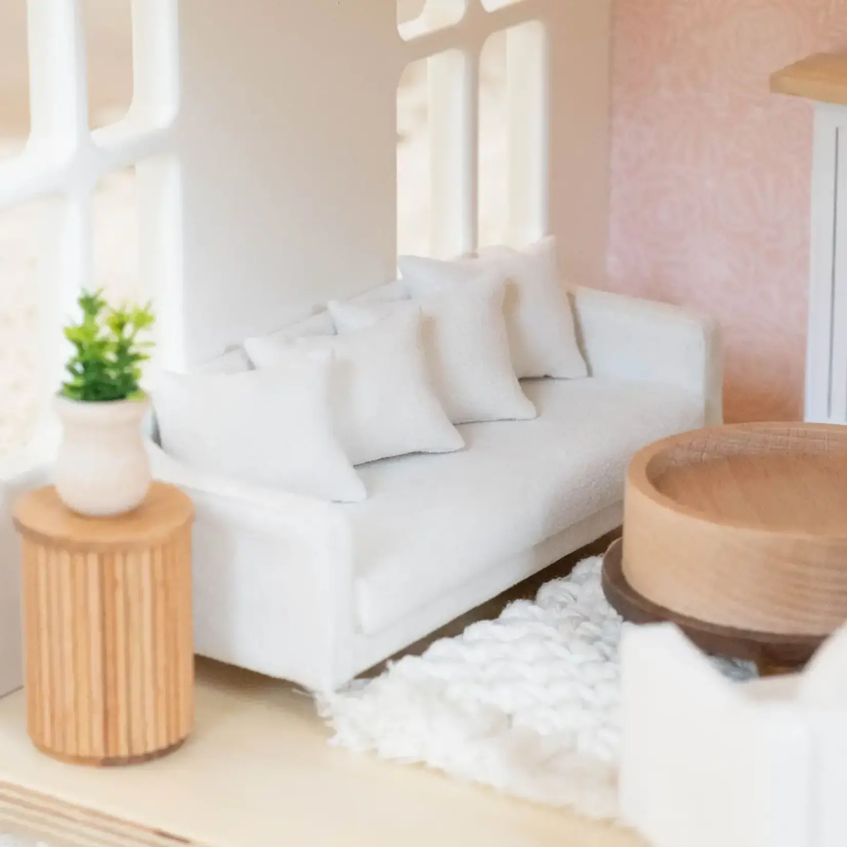 Macy Mae Dollhouse Designs Adelaide Scoop Arm Sofa | Pearl White