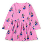Tea Collection Baby Long Sleeve Wrap Neck Dress | Vintage Block Print Floral + Honey Leggings 9-12M