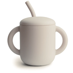 Mushie & Co Silicone Training Cup + Straw, Shifting Sand