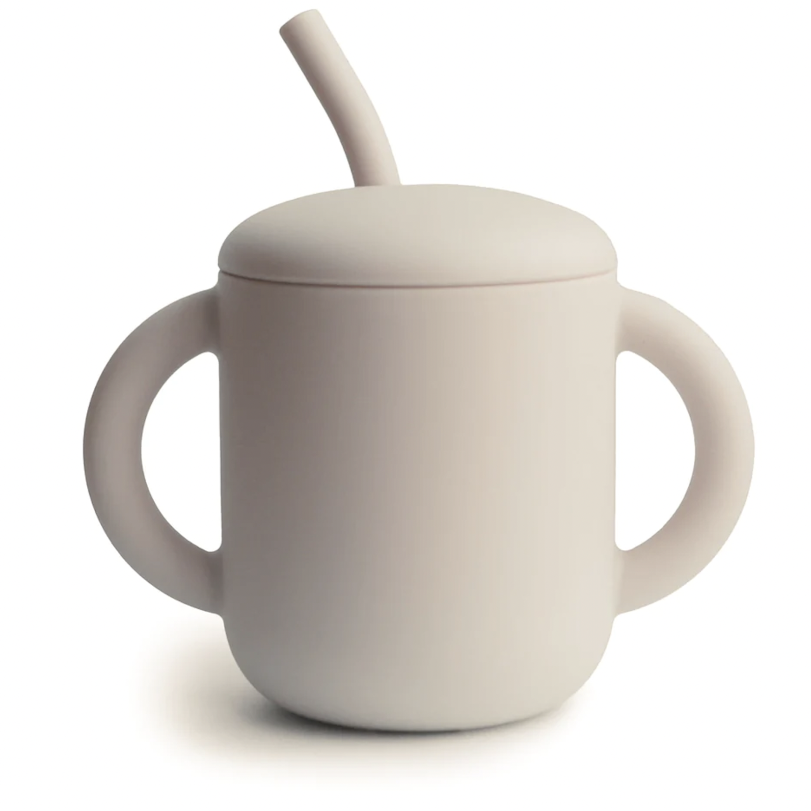 Mushie & Co Silicone Training Cup + Straw, Shifting Sand