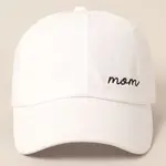 Fashion City Embroidery Baseball Cap | Mom White