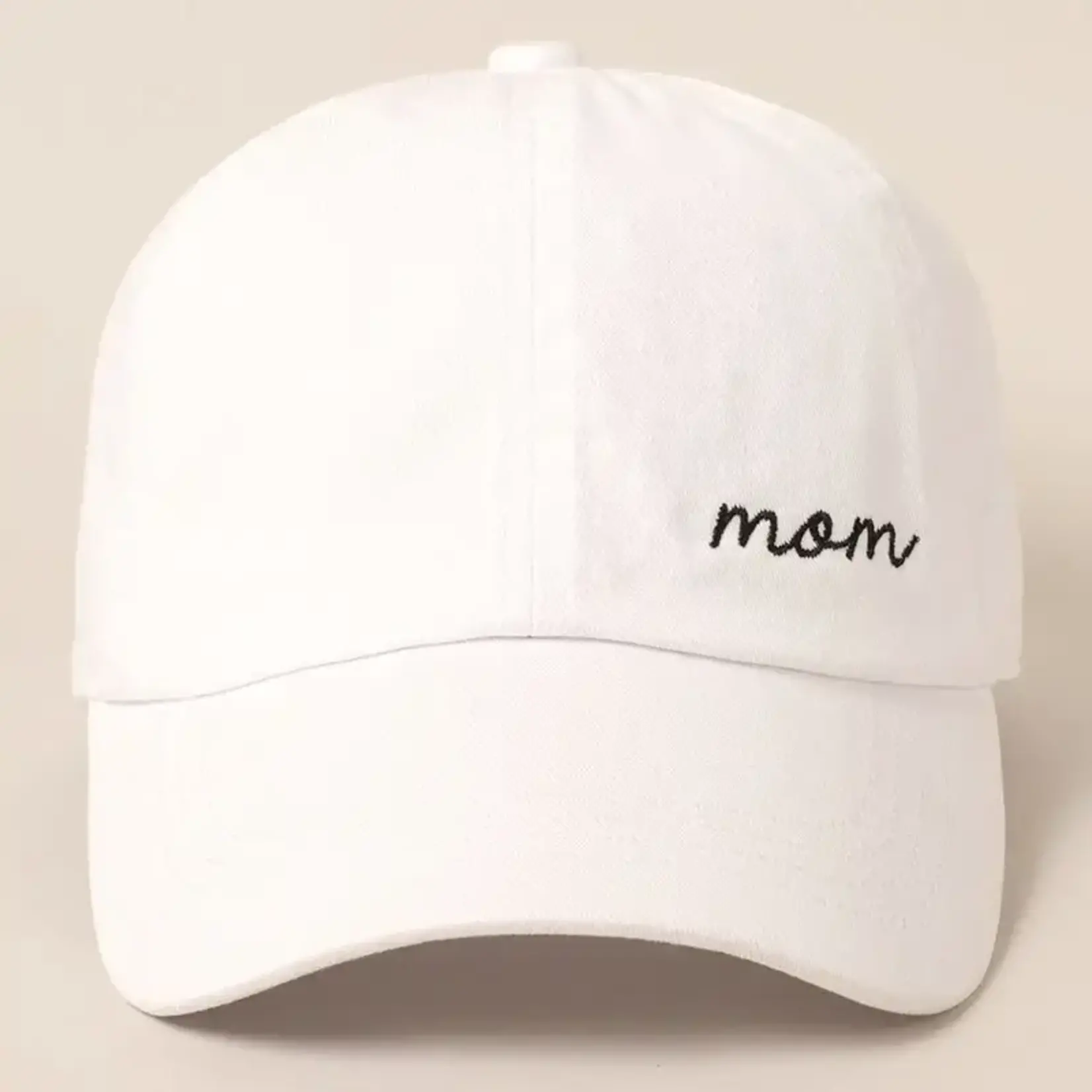 Fashion City Embroidery Baseball Cap | Mom White