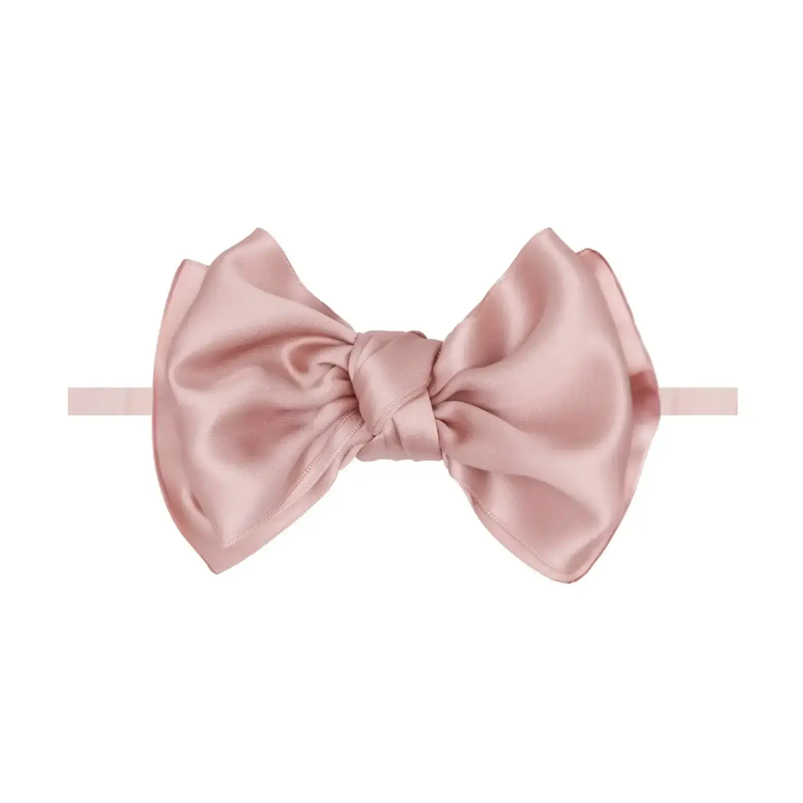 Baby Bling Bows Satin Fab Skinny Bow Headband- Antique Pink