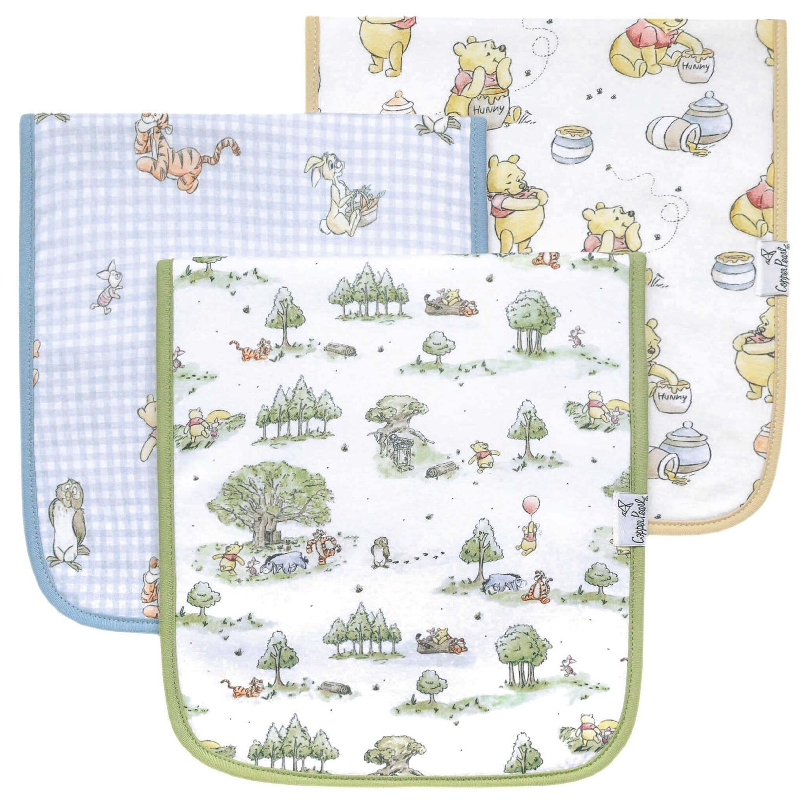 Copper Pearl Premium Burp Cloths - Hundred Acre Pooh