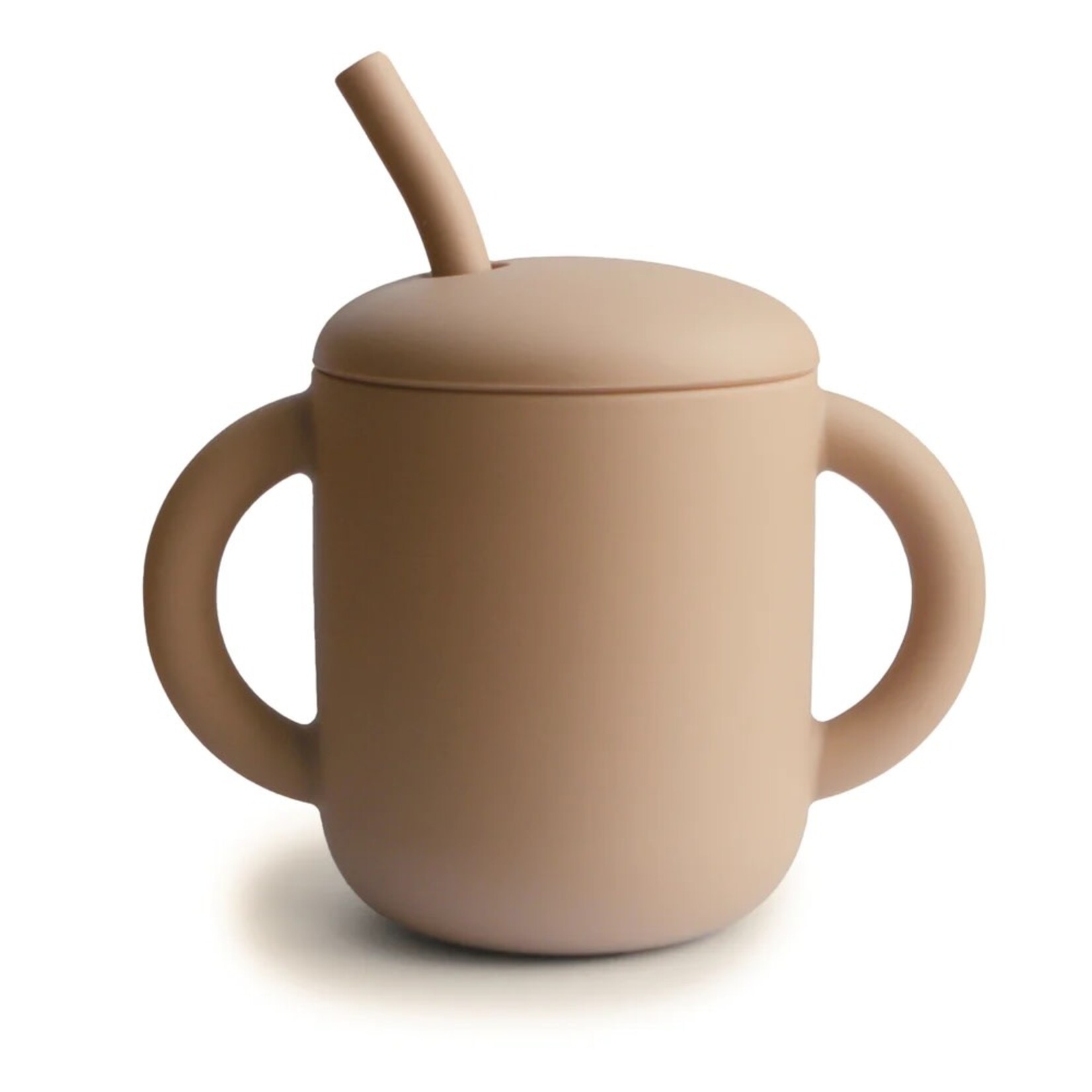 Mushie & Co Silicone Training Cup + Straw, Natural