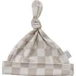 Mebie Baby Newborn Hat | Taupe Checkered Bamboo