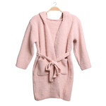 Fashion City Children's Solid Luxury Soft Hooded Robe w/ Pocket | Pink