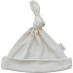 Mebie Baby Newborn Hat | Cream Ribbed Bamboo