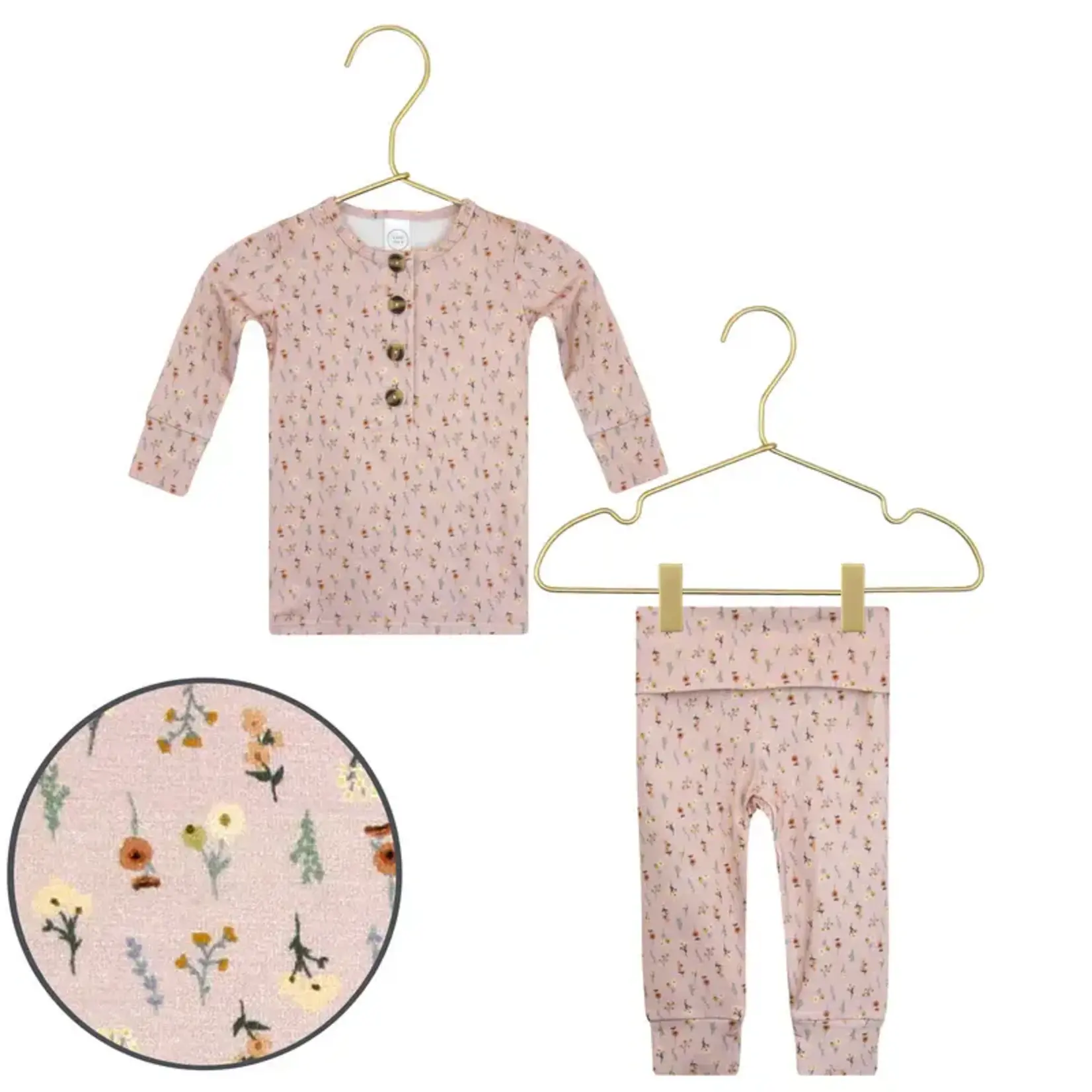 Lou Lou and Company Top + Bottoms Set - Mila (Pink with Flowers)