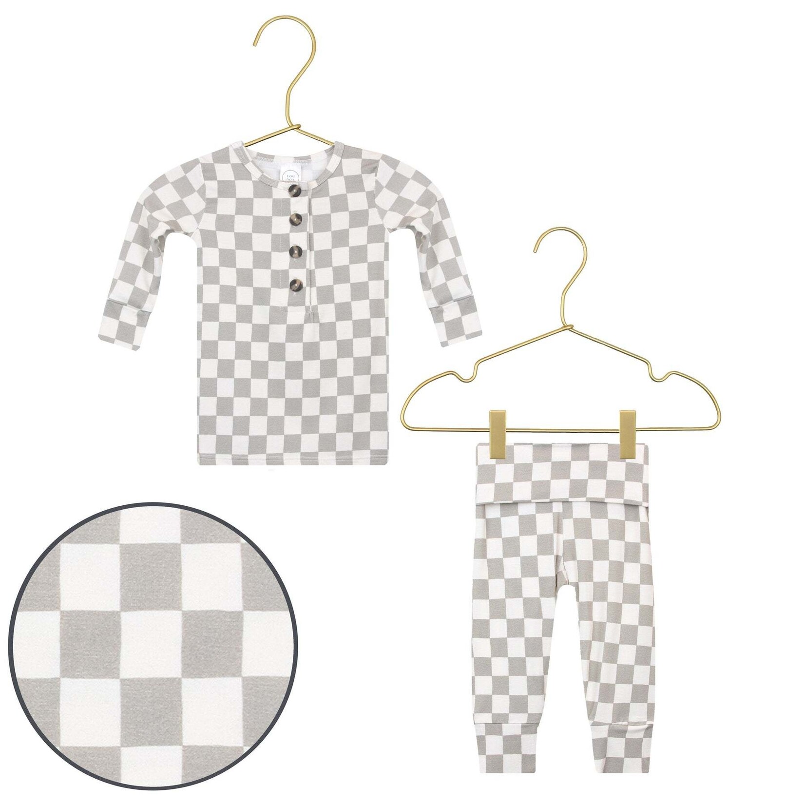 Lou Lou and Company Top + Bottoms Set - Palmer Gray Check