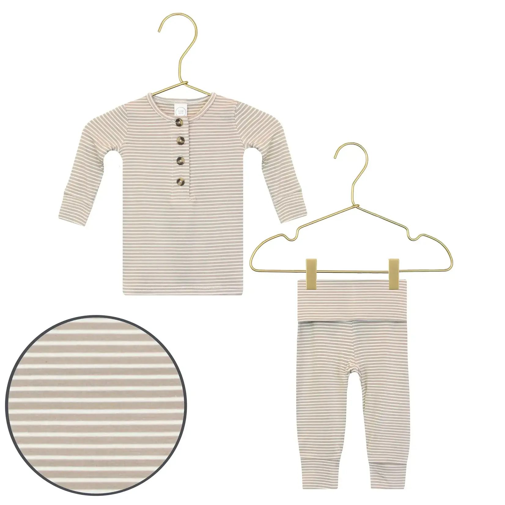 Lou Lou and Company Top + Bottoms Set - Banks tan stripe