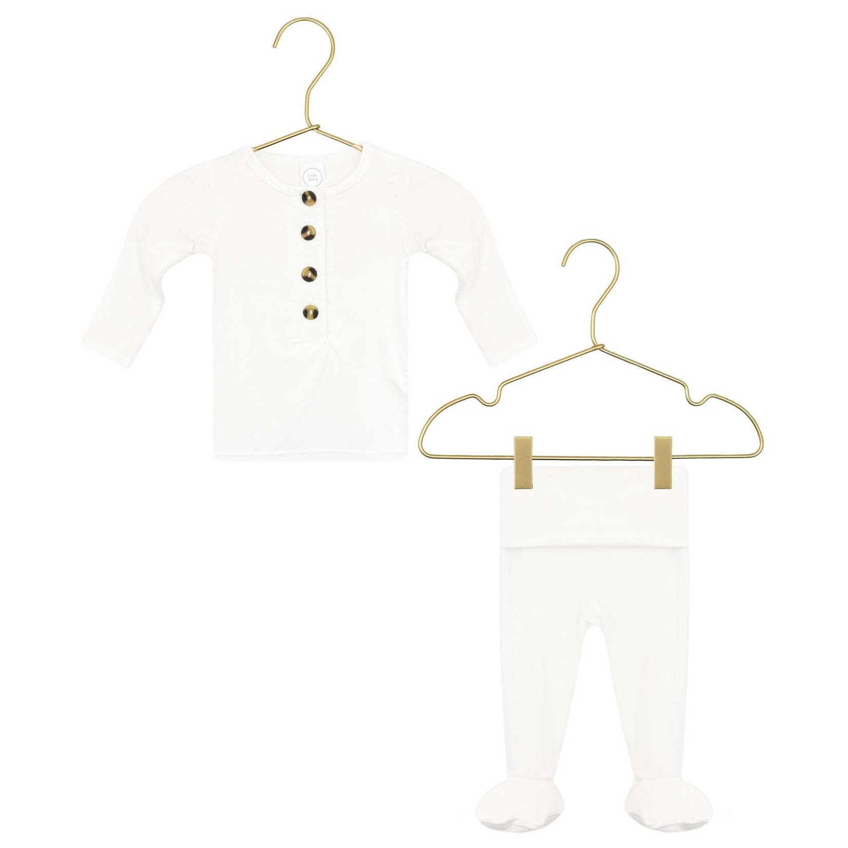 Lou Lou and Company Top + Bottoms Set - Finley White NB-3M