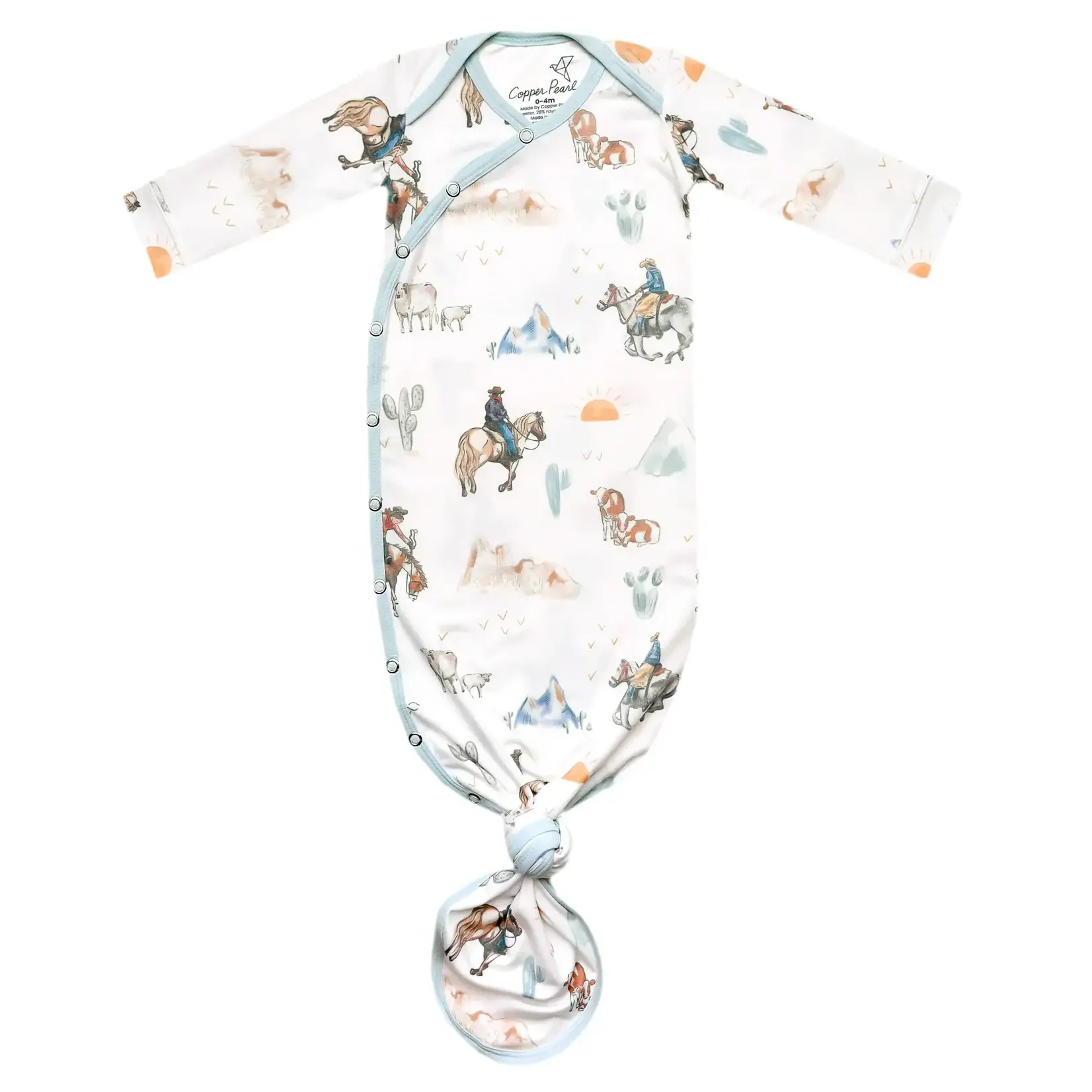 Copper Pearl Newborn Knotted Gown - Boone