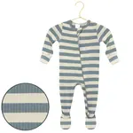 Lou Lou and Company Zipper Footie - Lincoln Ribbed