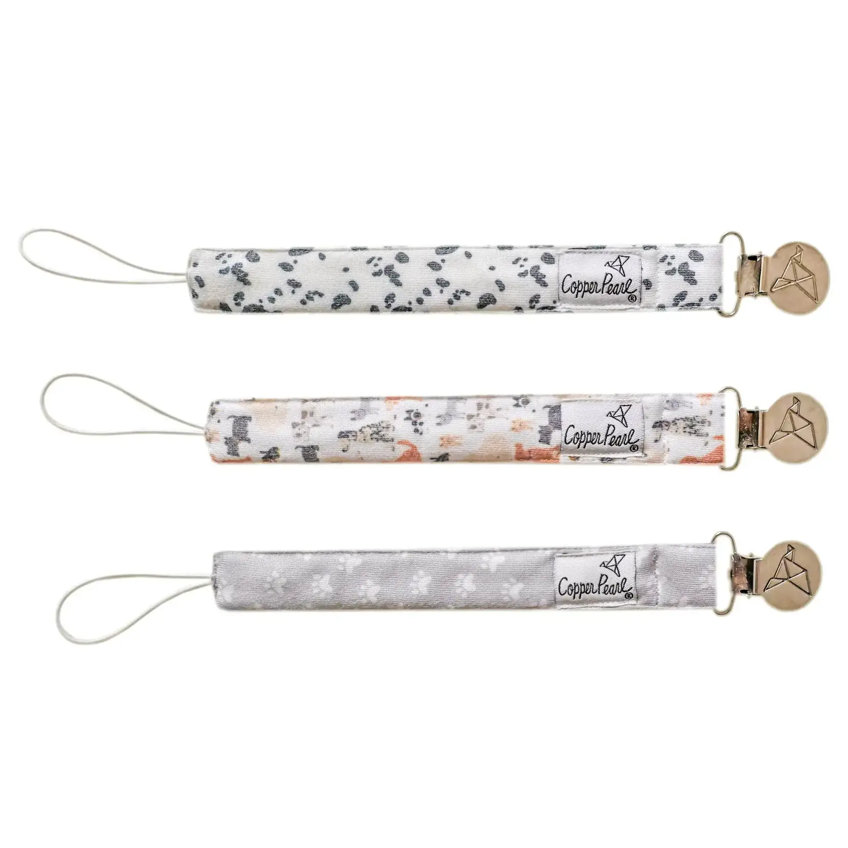 Copper Pearl Binky Clip Set - Rufus