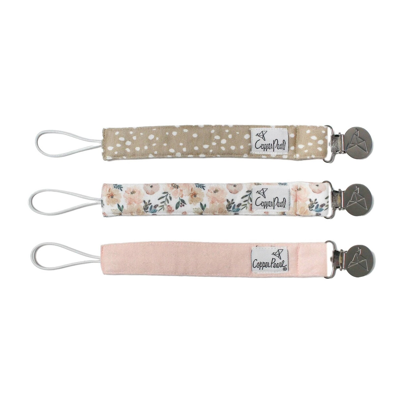 Copper Pearl Binky Clip Set - Autumn