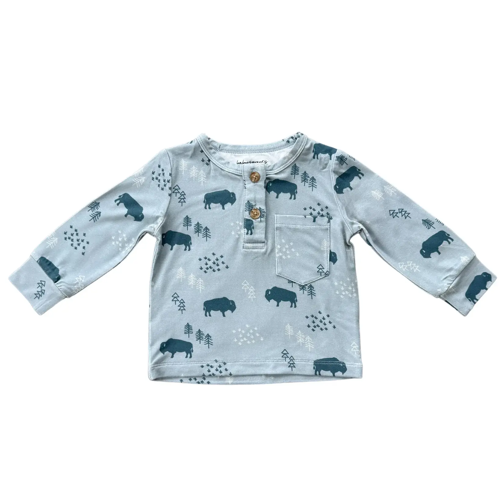 babysprouts clothing company LS Bamboo Henley Shirt Baby | Buffalo