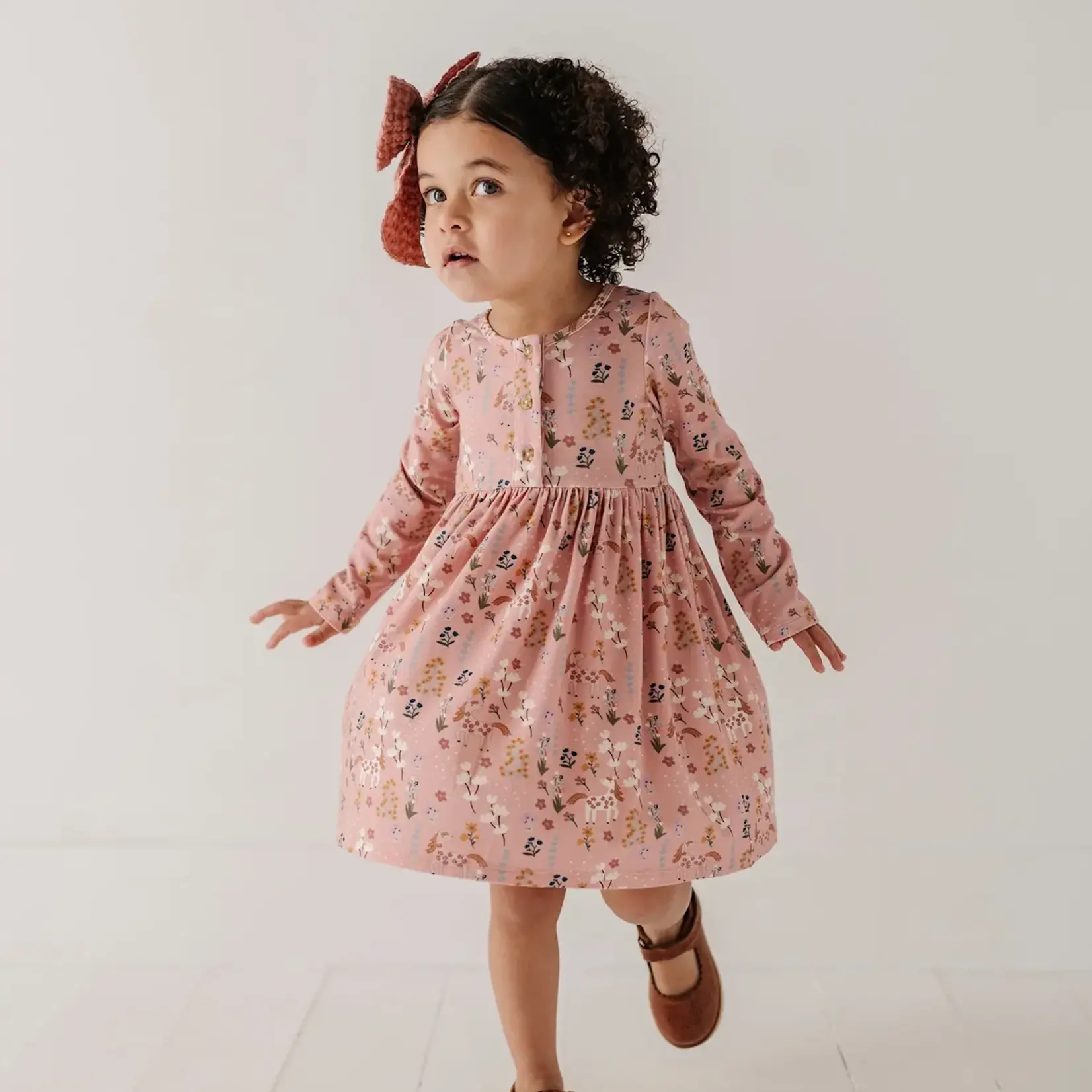 babysprouts clothing company Long Sleeve Henley Dress | Unicorn