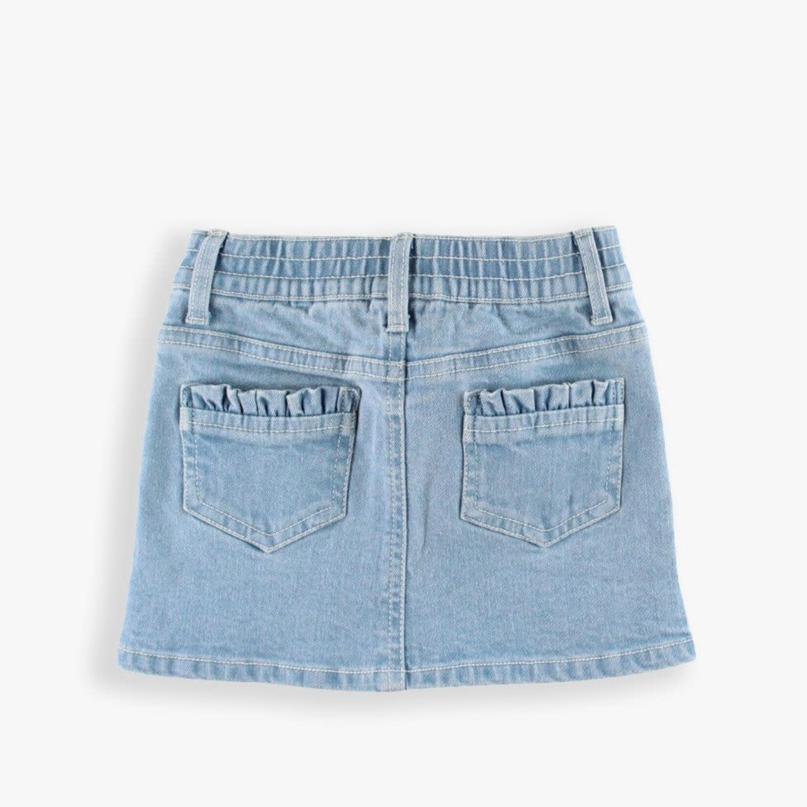 RuffleButts Girls Light Denim Skirt