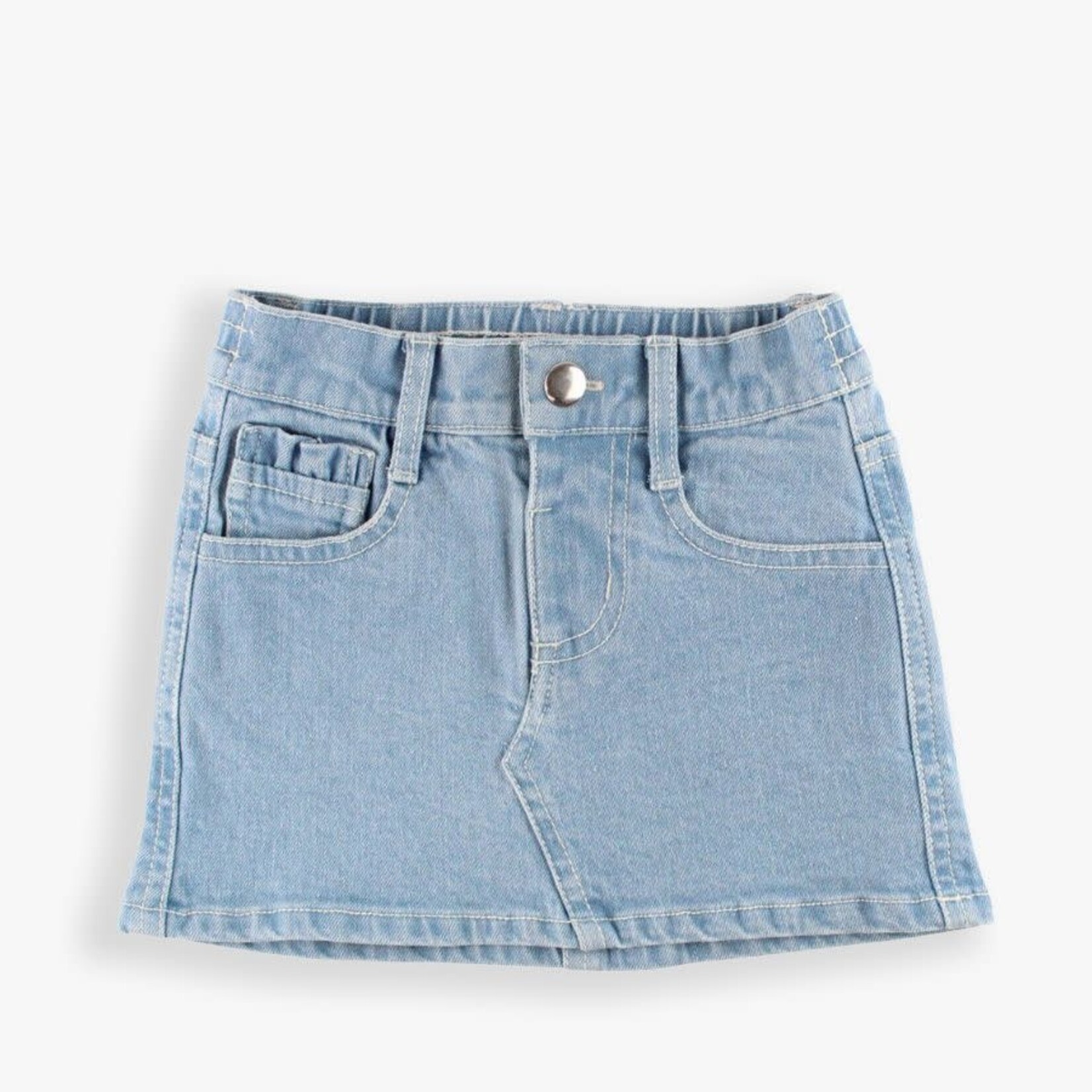 RuffleButts Girls Light Denim Skirt