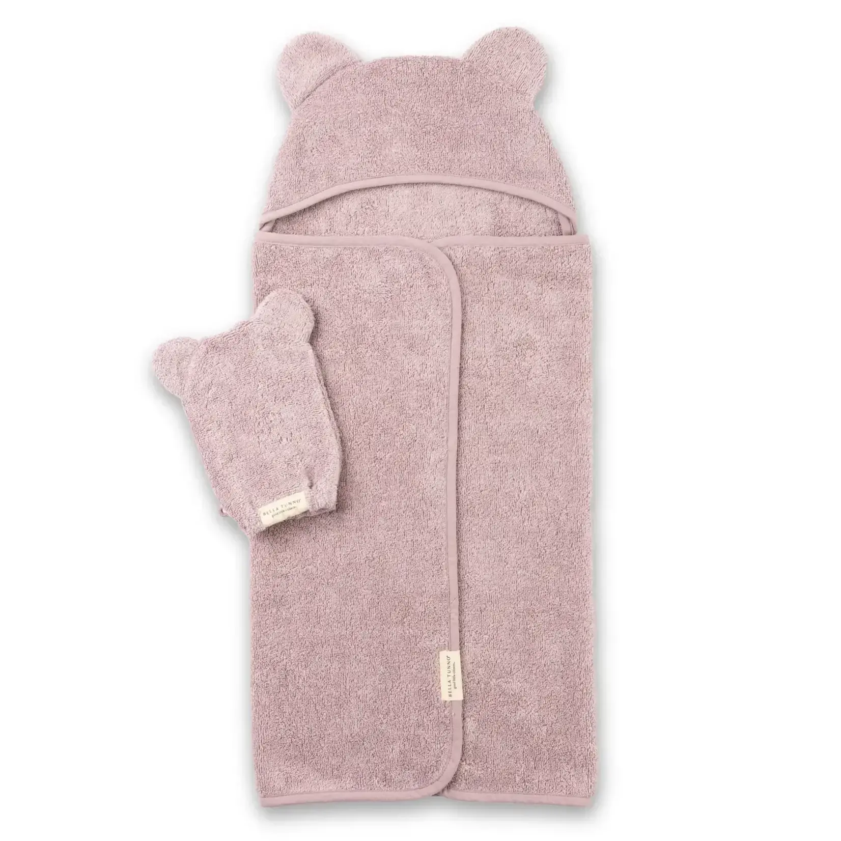 Bella Tunno Hooded Towel + Wash Mitt Set Orchid Purple