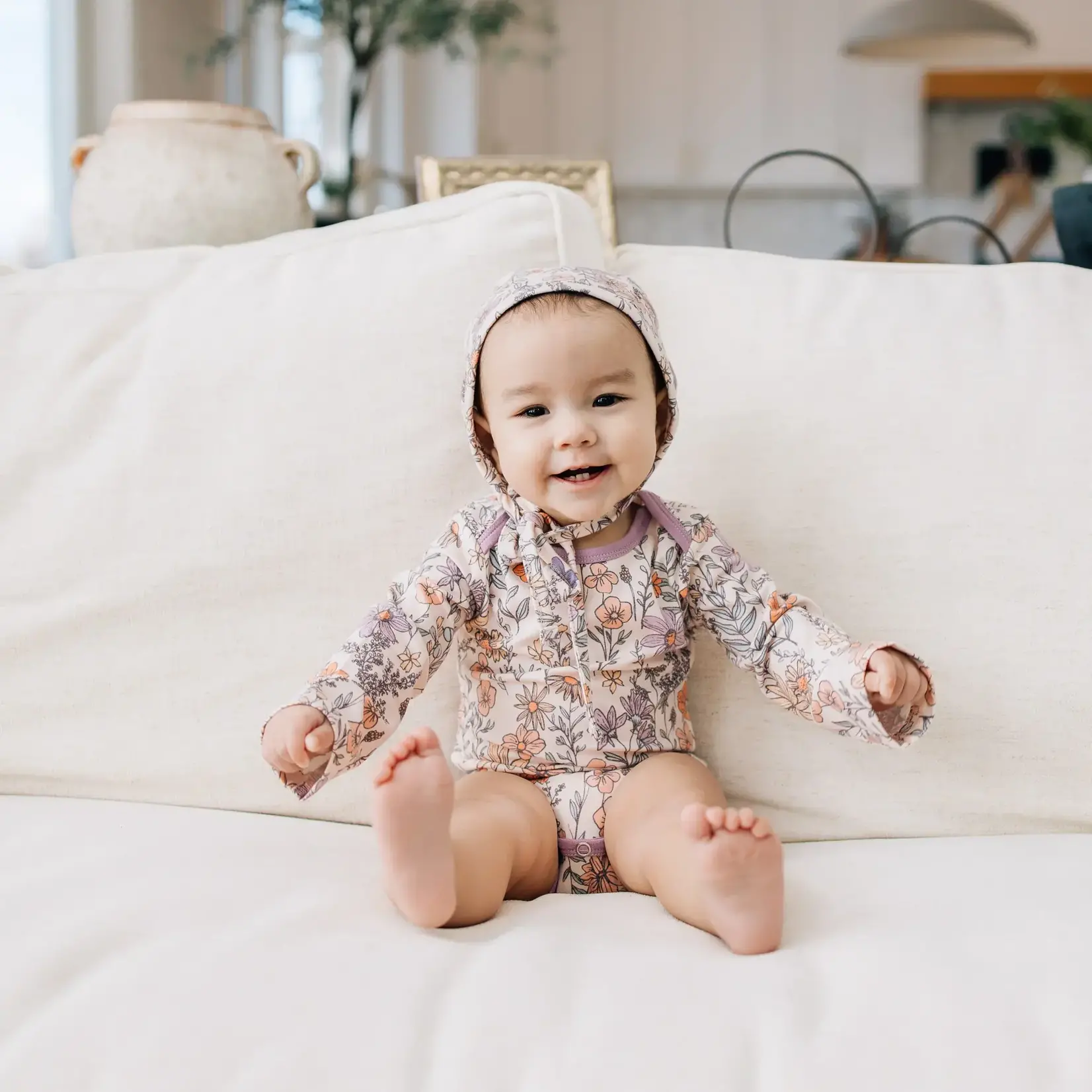 Copper Pearl L/S Bodysuit- Flora